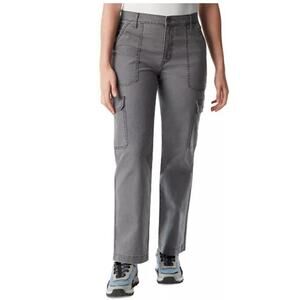 BASS OUTDOOR Women's High-Rise Canvas Cargo Pants FORGED IRON NWT SIZE 0